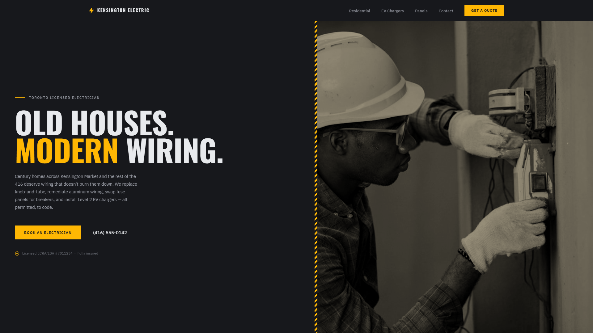 Kensington Electric — website by Hexa Media