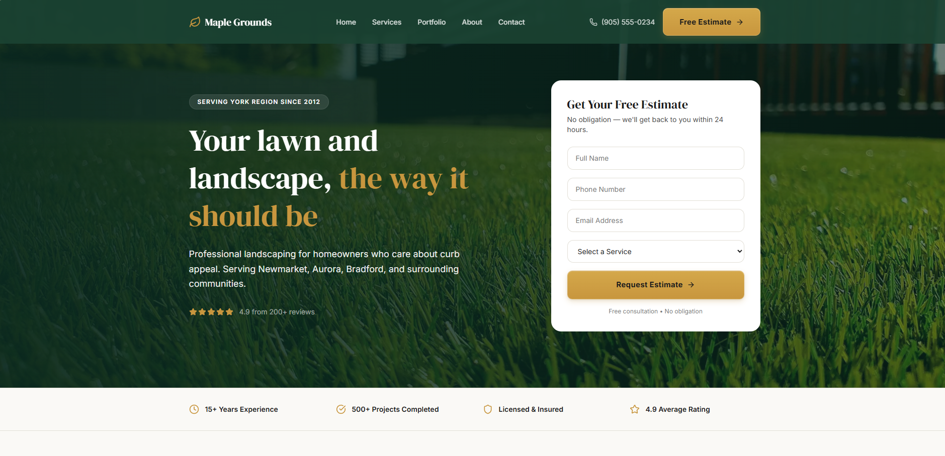 Maple Grounds — Lawn Care website by Hexa Media